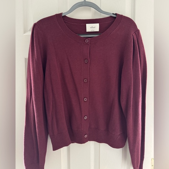 Aritzia Wilfred Moonrise Cardigan Spiced Burgundy Size Large NWOT - Picture 2 of 10